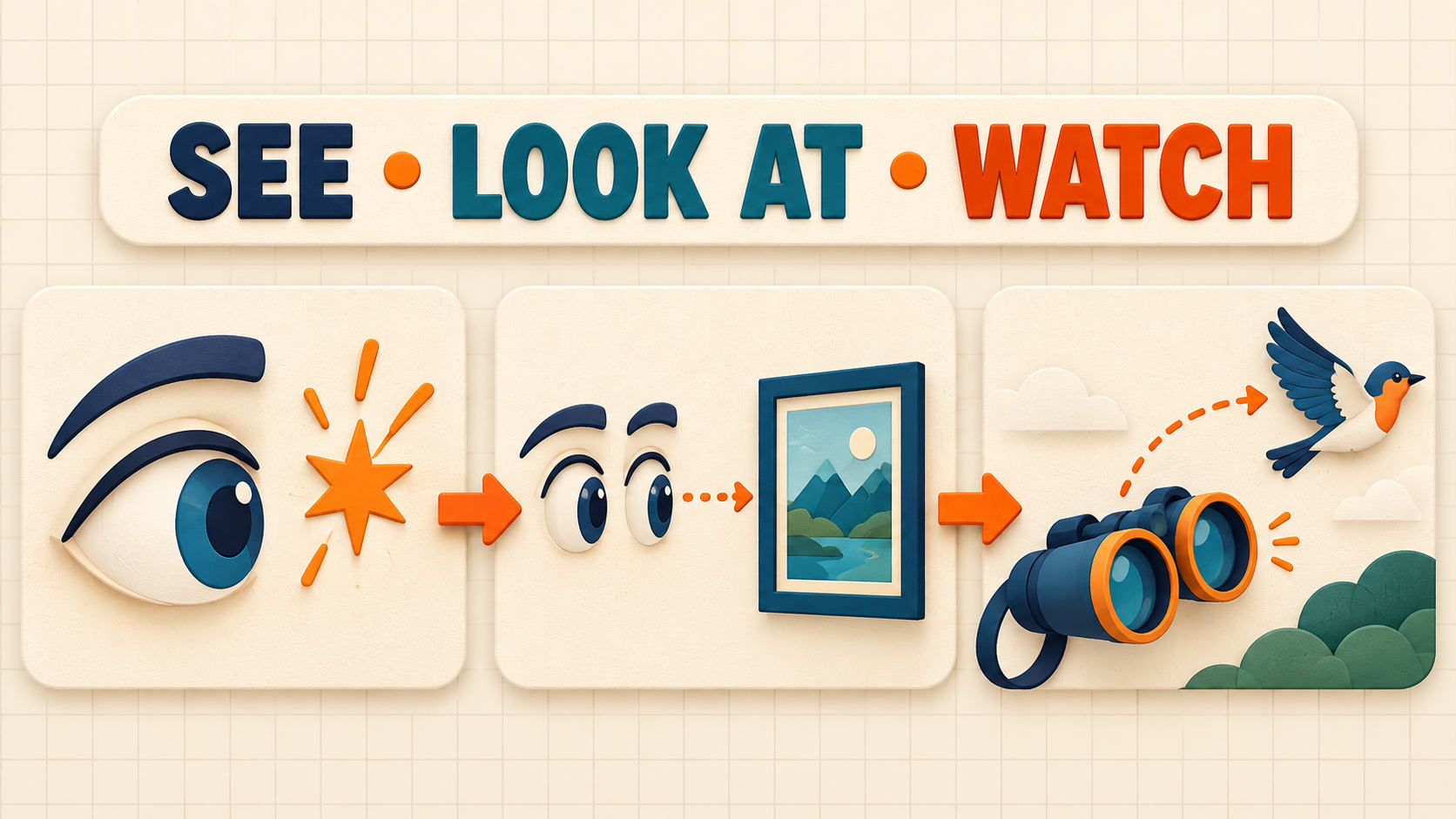 Разница между see, look и watch — примеры