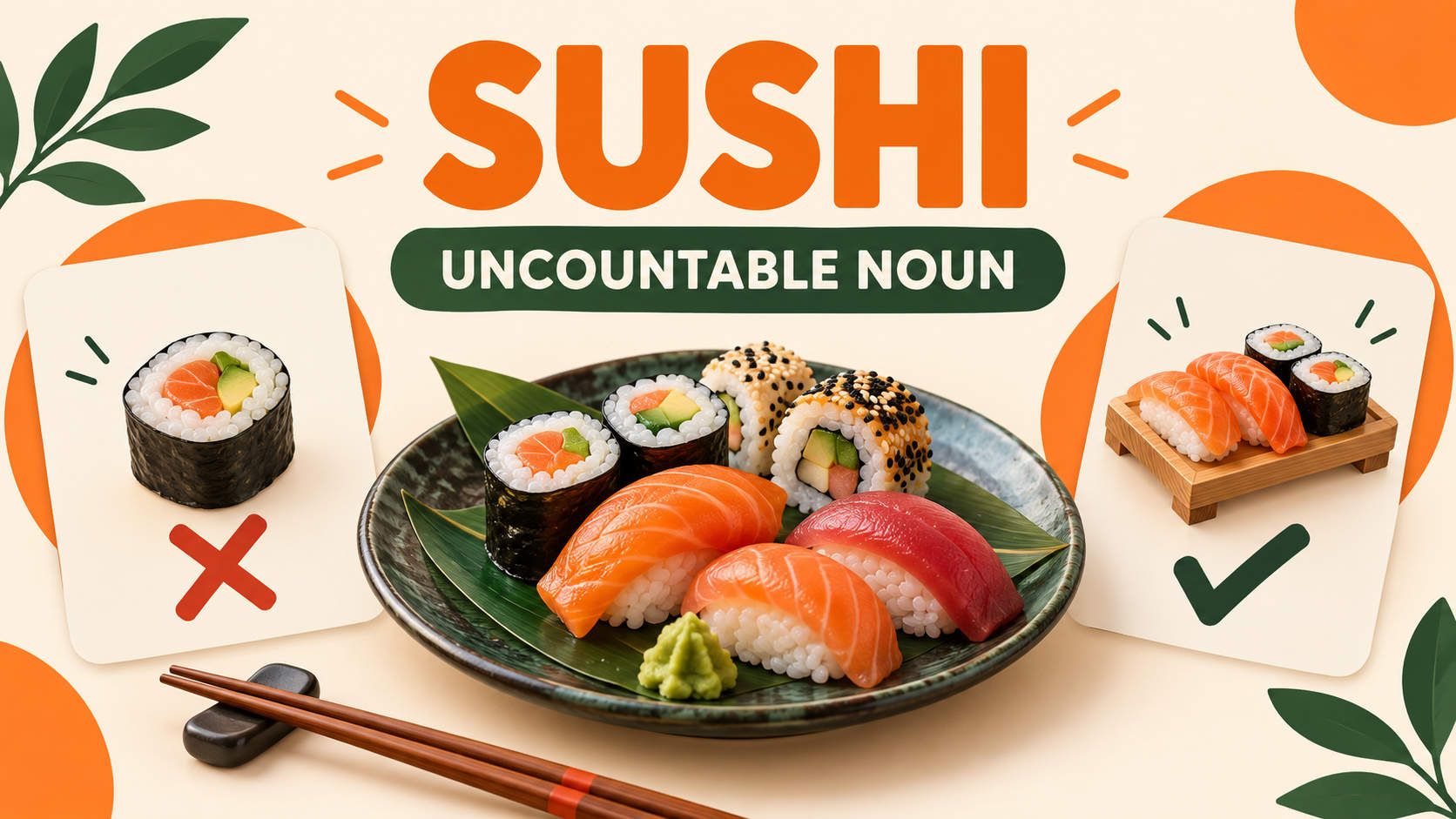 Sushi: исчисляемое или неисчисляемое слово в английском