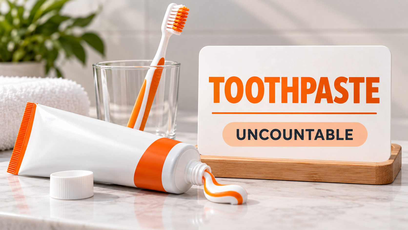 Toothpaste — неисчисляемое существительное и названия видов
