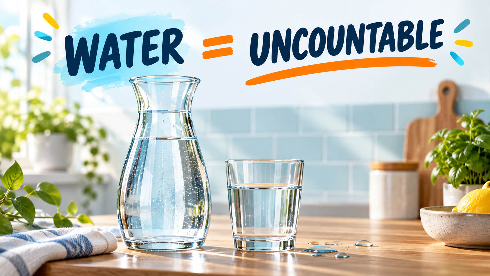 Water — исчисляемое или неисчисляемое: правило